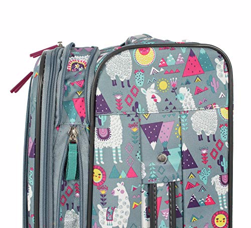 Lily Bloom Luggage 24" Expandable Design Pattern Suitcase With Spinner Wheels For Woman (24in, Llama Mama)
