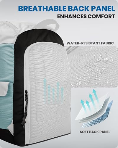 OutdoorMaster 50L Ski Boot Bag, Ski and Snowboard Boots Travel Backpack with separate compartments for Helmet, Ski Shoes, Goggles, Gloves, and Accessories, Splash proof Exterior & Bottom - White