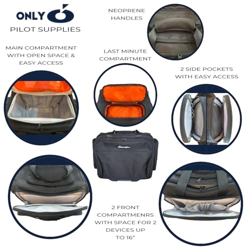 Ay Cabron™ Professional-Grade Pilot Flight Deck Trolley Bag – MADE BY PILOTS FOR PILOTS – Lightweight & Water-Resistant | Airbus & Boeing Compatible. (With Trolley, Large)