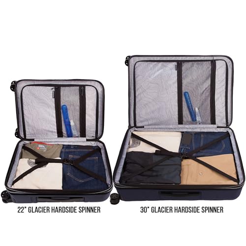 Eddie Bauer Glacier Hardside Spinner Durable PC/ABS Construction 2-Piece Set Suitcase Luggage, Storm