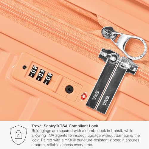 Traveler's Choice Phenom Hardside Spinner Luggage Set, TSA Lock, Tangerine, 3-Piece Set (21/25/29)