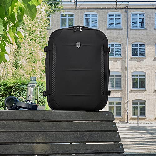 Victorinox Crosslight Boarding Bag - Lightweight Laptop Backpack for Traveling Essentials - Sleek Business Backpack Made from Recycled Materials - Black