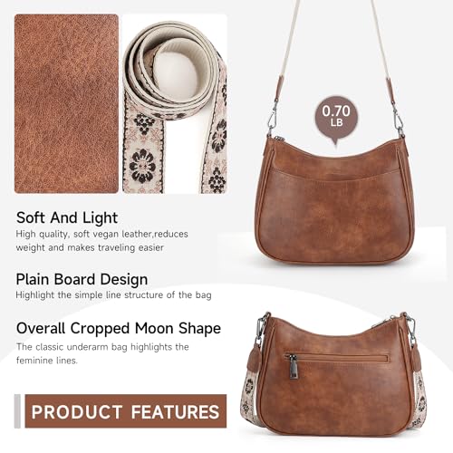 APHISON Trendy Leather Crossbody Purse with Adjustable Strap, Women's Shoulder Handbag