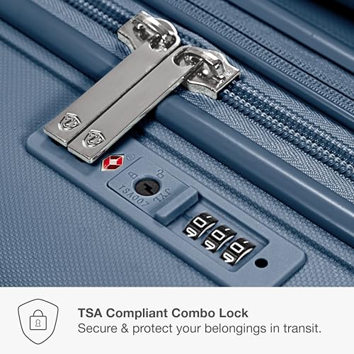 Traveler's Choice Pagosa Hardshell Expandable Luggage with Spinner Wheels, Slate Blue, 2-Piece Set (22/27)