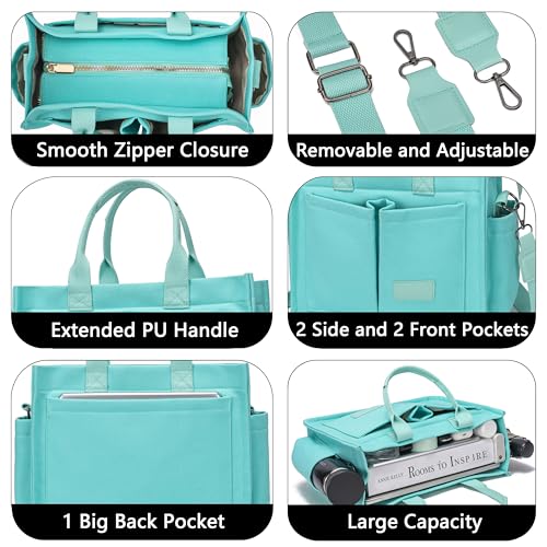ZHMO Canvas Tote Bag for Women With Compartments and Zipper,Women's Bags Crossbody Bags Work Laptop Tote Bag Large Satchels Handbags Tote Purse Everyday Shoulder Bag for Travel Nurse Teacher Church