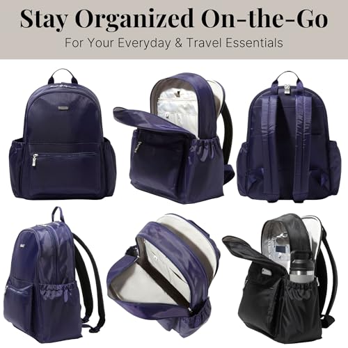 Baggallini Essential Laptop Backpack - 16x12 Inch Travel Backpack with 16" Laptop Sleeve - Lightweight Luggage Backpack