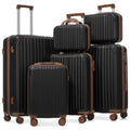 Merax 6-Piece Hardshell Luggage Set with Spinner Wheels | Lightweight ABS Suitcases with TSA Locks Carry-On & Checked Travel Luggage for Family