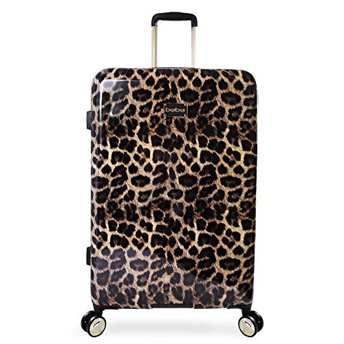 BEBE Luggage Adriana 29" Hardside Check In Spinner Suitcase, Leopard