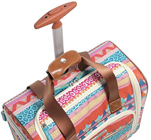 Lily Bloom Designer 15 Inch Carry On - Weekender Overnight Business Travel Luggage - Lightweight 2- Rolling Wheels Suitcase - Under Seat Rolling Bag for Women (On the Prowl)