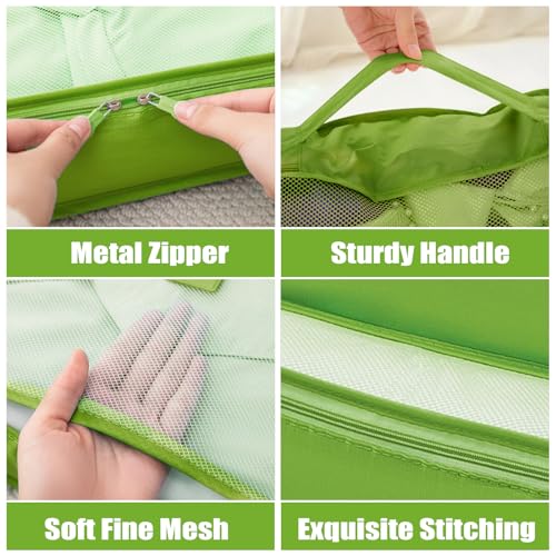 6 Set Packing Cubes for Travel Luggage Organizer Bags Reusable washable Suitcase Packing Cubes Set Travel Accessories Essentials (Green)