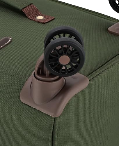 London Fog Nottingham 29 Inch Expandable Spinner Softside Suitcase, Olive Chestnut