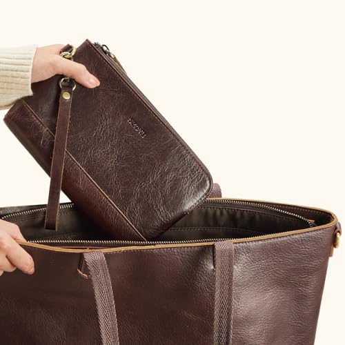 S-ZONE Leather Wristlet Wallets for Women Small Clutch Purses with Detachable Strap Card Holder Coin Purse