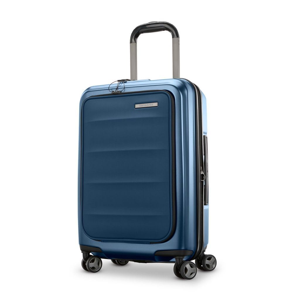 Samsonite Octiv Lightweight Hardshell 21-Inch Pro Carry-On Luggage - Durable & Impact Resistant, 360° Aero Trac Spinner Wheels, Adjustable Handle, Expandable Suitcase, TSA Approved Lock - Blue