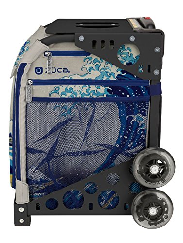 ZUCA Great Wave Sport Insert Bag with Black Frame (Non-Flashing Wheels), and Special Set of 5 Packing Pouches + Toiletry Bag Bundle