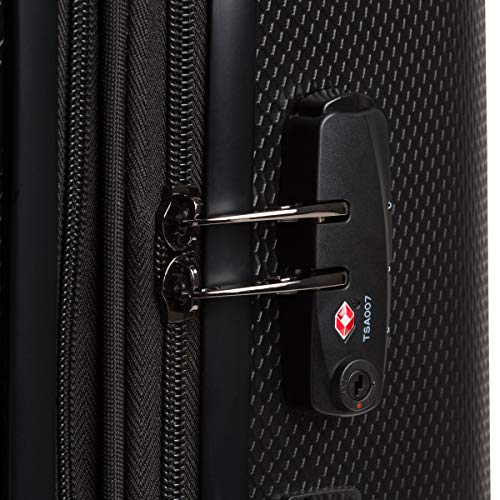SwissGear 7272 Energie Expandable Hardside Luggage With Spinner Wheels and TSA Lock, Black, Checked-Medium 24-Inch