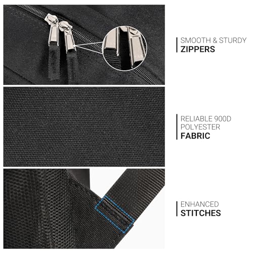 ZORFIN 26L Black Backpack for College, and Travel: Water Resistant Bookbag