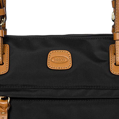 Bric's X-Collection Sportina Large 3-in-1 Tote Bag - Water-Resistant Recycled Nylon Travel Carry-On Bag with Adjustable Strap and Luggage Pass-Through - Detachable Pouch Included - Black