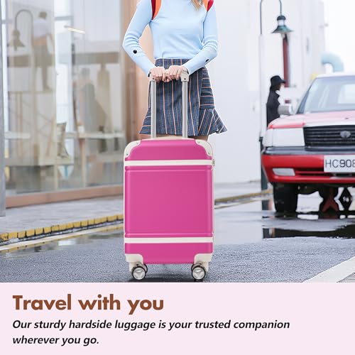 Merax Luggage Sets 24 Inch Suitcase with TSA Lock Hardshell Carry On Luggage with Duffel Bag