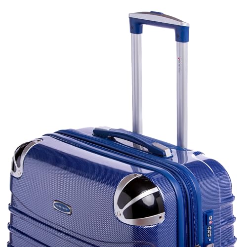 Gabbiano Vintage 3-Piece Luggage PC Hard Shell Set – Expandable Polycarbonate Luggage Set with Spinner Wheels, TSA Lock, Hardside Vintage Luggage Sets (Blue, Large 31")
