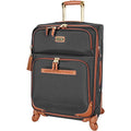 Steve Madden Designer Luggage Collection - Expandable 28 Inch Softside Bag for Men & Women - Durable Lightweight Checked Suitcase with 4-Rolling Spinner Wheels (28in, Global Black)