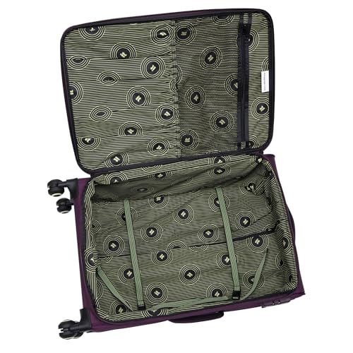 It Luggage Circulator 3 Piece Softside 8 Wheel Expandable Spinner Luggage Set, Italian Plum