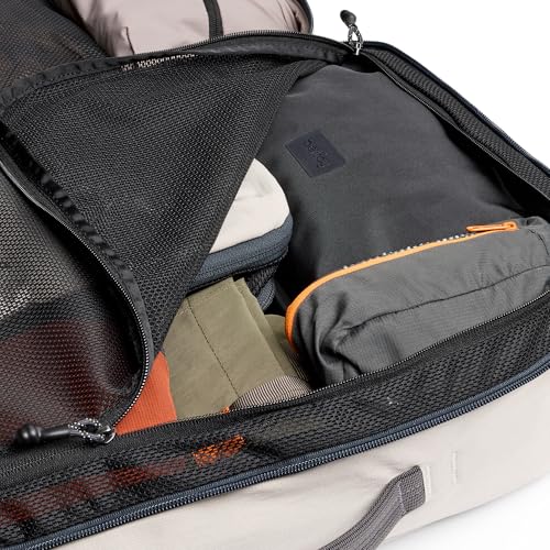 Bellroy Lite Travel Pack 38L (carry-on backpack, large travel backpack for international travelers, with laptop pocket, interior packing cells and tuck-away shoulder straps) - Ash