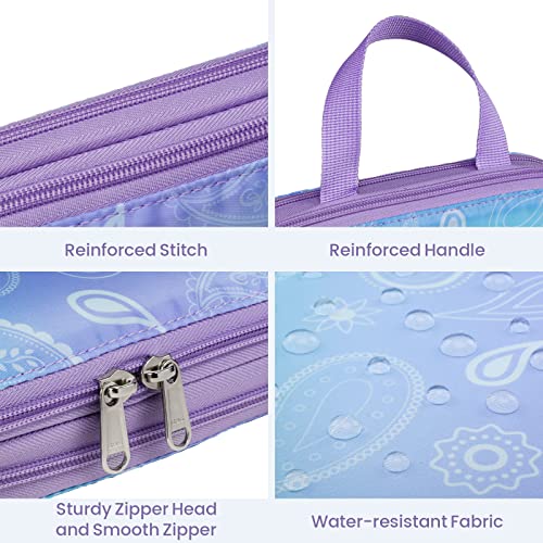 Cambond Compression Packing Cubes Travel - 5 Set Packing Cubes for Carry on Suitcases, Lightweight Expandable Luggage Organizers Space Saver Compression Cubes with Laundry Bag, Blue Purple Gradient