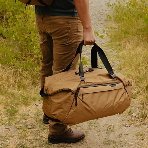 Peak Design Travel Duffel 50L, Black, Extra-Wide Single Zip Access, Weatherproof Shell, 4 External Pockets, Fits Packing Cubes & Camera Cubes, Ideal for Weekend Trips, Versatile Duffel Bag for Travel