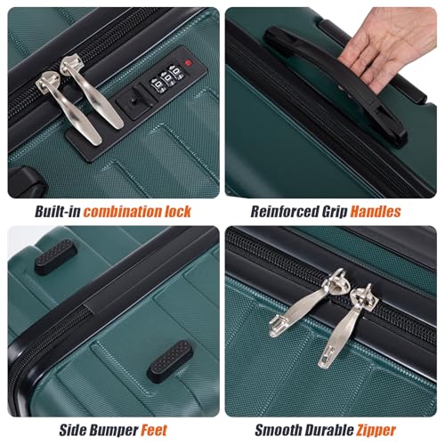 Cosbarn Luggage Sets 5 Piece Suitcases with Wheels, Suitcase Set ABS Hard Case Luggage with Lock Spinner Wheels Durable Travel Luggage