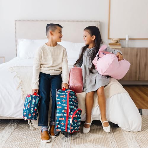 Wildkin Kids Overnighter Duffel Bag – Carry-On Size, Ideal for School & Sleepovers – Dinosaur Land