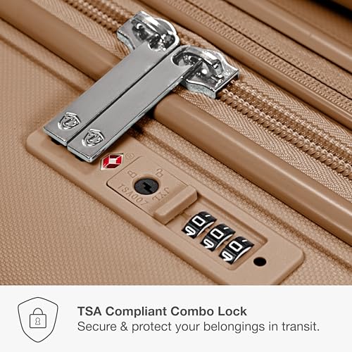 Traveler's Choice Pagosa Hardshell Expandable Luggage with Spinner Wheels, Latte Beige, 2-Piece Set (22/27)