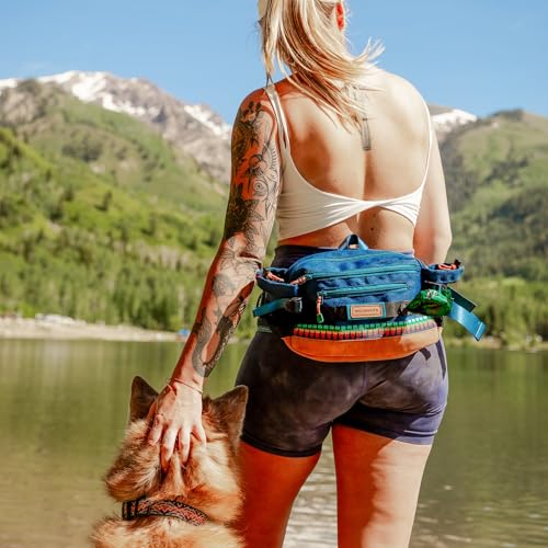 Wilderdog Mega Hip Pack with 3-Liter Capacity, Two Mesh Water Bottle Pockets, Interior Key Loops, Adjustable Straps, and Poop Bag Dispenser (Huckleberry)