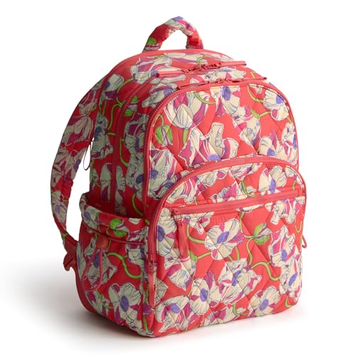 Vera Bradley Women's Featherweight Large Bancroft Backpack, Swirling Poppies, One Size