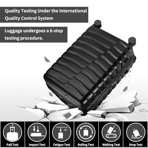 WireHot Lightweight Luggage with Spinner Wheels & YKK Zipper, Hard Shell 3-Piece Suitcase ABS+PC Hardside Luggage Set with TSA Lock for Men Travel, Black (20+24+28 inch)