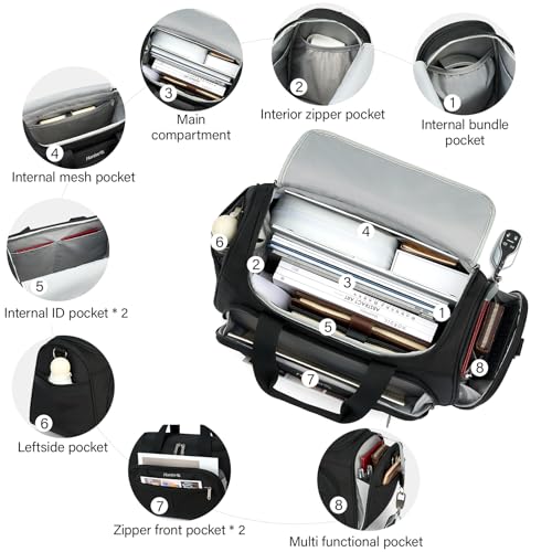 Hanke 16 Inch Underseat Carry On Luggage with Wheels Small Suitcase Softside Luggage Bags, 17.5 Foldable Lightweight Personal Item Travel Bags for Women Men（Black）