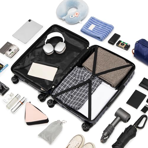 Cosbarn Luggage Sets 5 Piece Suitcases with Wheels, Suitcase Set ABS Hard Case Luggage with Spinner Wheels Durable Travel Luggage