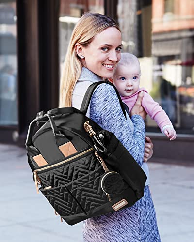Skip Hop Diaper Bag Backpack: Suite 6-in-1 Diaper Backpack Set, Multi-Function Baby Travel Bag with Changing Pad, Stroller Straps, Bottle Bag and Pacifier Pocket, Black & Silicone Pacifier Holder
