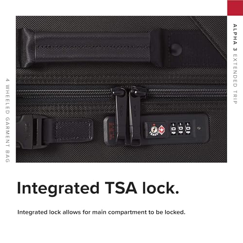 TUMI - Alpha Extended Trip 4 Wheeled Garment Bag - 4-Wheeled Clothing Bag for Hanging Suits, Dresses & Coats - With TSA Lock - Black