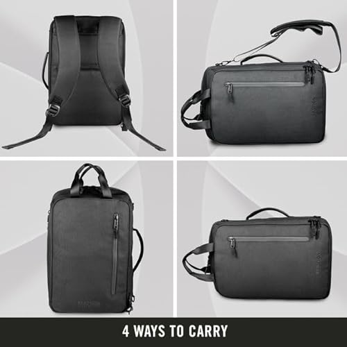 Kenneth Cole REACTION Parker 16" Polyester Tech Covertible Backpack/Briefcase, Black
