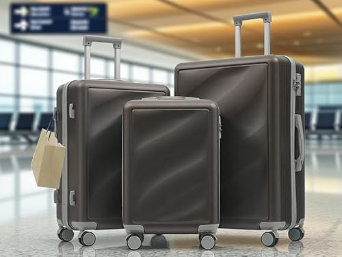 Merax Luggage Set 3 Piece, Lightweight Durable ABS Suitcases with Spinner Wheels and TSA Lock, Carry-on & Checked Travel Luggage