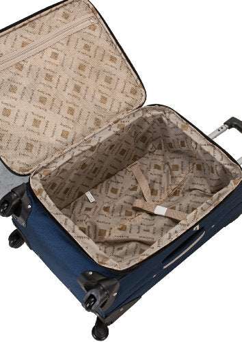 Rockland Impact Softside 4 Piece Spinner Wheel Luggage Set, (18"/22"/26"/30"), Navy