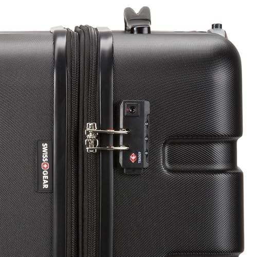 SwissGear 7366 Signature Hardside Expandable Luggage with Spinner Wheels, TSA Lock, Black, Checked-Large 27-Inch