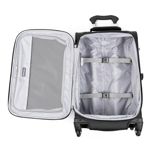 Travelpro Maxlite 5 Softside 2pc Set Expandable Carry On Upright 2 Wheel Luggage/Soft Underseat Tote, Lightweight Suitcase, Men and Women, Black