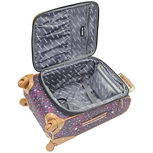 Steve Madden Designer-Gepckkollektion 4-teiliges Softside-Koffer-Set Reise-Set enthlt eine Tragetasche, 50,8 cm Handgepck, 61 cm und 71,1 cm Karierte Koffer, Dark Purple, One Size, Travel