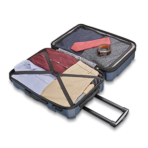 Samsonite Centric Hardside Expandable Luggage with Spinner Wheels, Blue Slate, Checked-Large 28-Inch