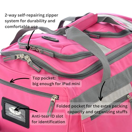 Olympia U.S.A. 33 inch Jumbo Size 8 Pockets Wheeled Rolling Duffel Bag Water Resistant Luggage Lightweight Travel Suitcase with Retractable Handle