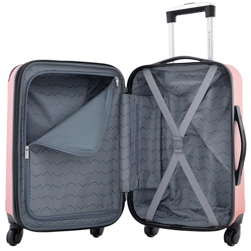 Travelers Club Chicago Hardside Expandable Spinner Luggage, Rose Gold, 22" Carry-On