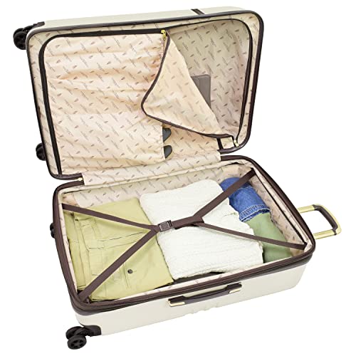 London Fog Brentwood II 25" EXPANDABLE HARDSIDE SPINNER Cream