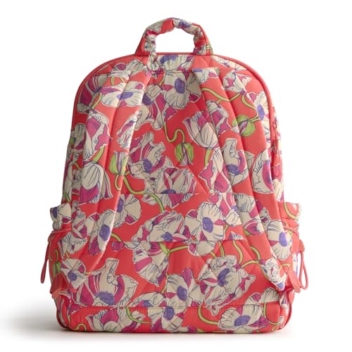 Vera Bradley Women's Featherweight Large Bancroft Backpack, Swirling Poppies, One Size