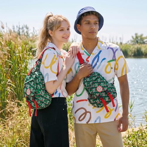 Sling Backpack Crossbody Bag with Coca-Cola Logo Sling Bag Travel Casual Daypack Unisex Green CO-BG-10-102-GN